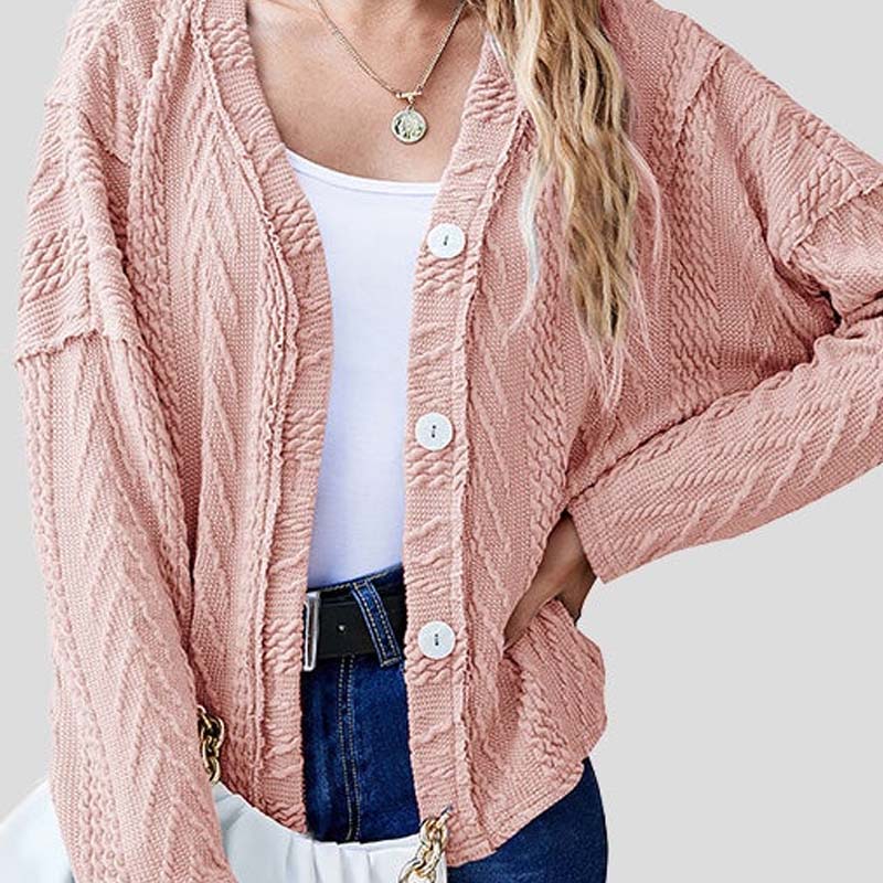Fashion Button Long Sleeve Sweater Cardigan